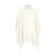 Fabiana Filippi Elegant Cape för Stiliga Outfits White, Dam