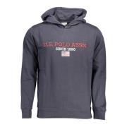 U.s. Polo Assn. Hoodie Blå Kontrast Logo Blue, Herr