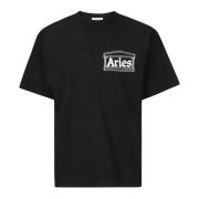 Aries Temple SS Tee T-Shirt Black, Herr