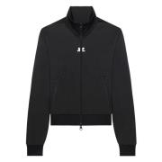 Courrèges Svart Jersey Dragkedja Jacka Black, Dam