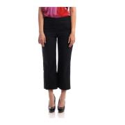 Manila Grace Leather Trousers Black, Dam