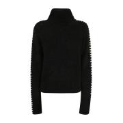 Thom Krom Svart Stickad Pullover Tröja Black, Dam