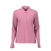 U.s. Polo Assn. Långärmad Polo Skjorta Rosa Broderad Logo Pink, Dam