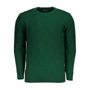 U.s. Polo Assn. Grön Diamantmönster Crew Neck Sweater Green, Herr