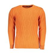 U.s. Polo Assn. Stilren Crew Neck Sweater med Kontrast Orange, Herr