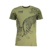 Cavalli Class Grön Bomull Logo Print T-shirt Green, Herr