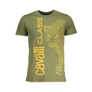 Cavalli Class Grön Bomull Logo Print T-shirt Green, Herr