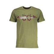 Cavalli Class Tryck Logo Rund Hals T-shirt Green, Herr