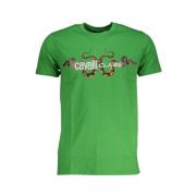 Cavalli Class Grön Bomull Logo Print T-shirt Green, Herr