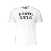 North Sails Elegant vit rundhalsad T-shirt med tryck White, Herr