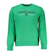 North Sails Grön Långärmad Sweatshirt med Tryck Green, Herr