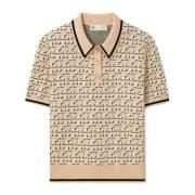 Tory Burch Jacquard Polo Tröja Beige, Dam