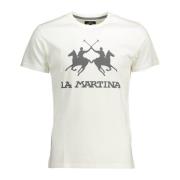 La Martina Kortärmad Herr T-shirt Vit Logo White, Herr