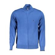 U.s. Polo Assn. Blå Broderad Nylon Cardigan med Dragkedja Blue, Herr