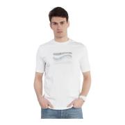 Armani Exchange Multi Logo Bomull T-shirt - Rak passform White, Herr