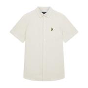 Lyle & Scott Kortärmad Bomull Slub Skjorta Beige, Herr