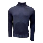 Gran Sasso Rainwool Turtleneck Sweater Navy Blue, Herr