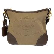 Prada Vintage Pre-owned Canvas prada-vskor Beige, Dam