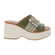 Cinzia Soft Läder Damsandaler Green, Dam