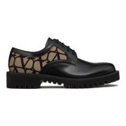 Valentino Garavani Svarta platta skor Derby Iconographe Black, Herr