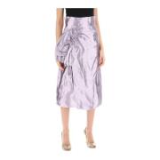 Maison Margiela Metallic Satin Midi Omlottkjol Purple, Dam