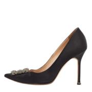 Manolo Blahnik Pre-owned Pre-owned Satin klackskor Black, Dam