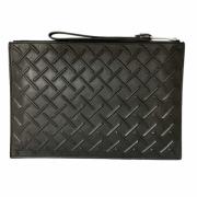 Bottega Veneta Vintage Pre-owned Laeder kuvertvskor Black, Dam