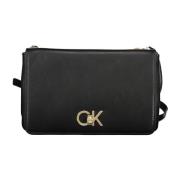 Calvin Klein Svart Crossbody Väska med Dragkedja Black, Dam