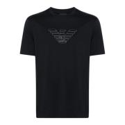 Emporio Armani Stiliga T-shirts och Polos med Logobrodyr Blue, Herr