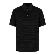 Emporio Armani Svart Jersey Polo T-shirts och Polos Black, Herr