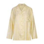 Stella McCartney Gul Tryckt Silke Pyjama-Stil Skjorta Yellow, Dam