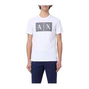 Armani Exchange Logotyp Bomull T-shirt - Vit White, Herr