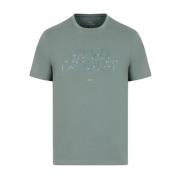 Armani Exchange Grön Logo Print Bomull T-shirt Green, Herr