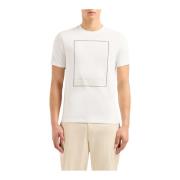 Armani Exchange Bomull Logo Relief T-shirt White, Herr