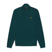 Lyle & Scott Quarter Zip Stickad Tröja Green, Herr