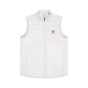 Lyle & Scott Hybrid Double Baffle Gilet Jacka White, Herr