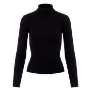 Pieces Pccrista LS Roll Neck KNT Noos Sweater Black, Dam