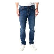 Nudie Jeans Slim Straight Fit Jeans med Comfort Stretch Blue, Herr