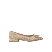 Alma EN Pena Glitter Bow Ballerina Flats Brown, Dam