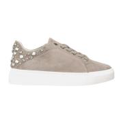 Alma EN Pena Studded Läder Sneaker med Plattform Beige, Dam