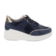 Igi&Co Läder- och tygdamsneakers Blue, Dam