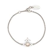 Vivienne Westwood Orb Kristall Pärla Kedja Armband Gray, Unisex