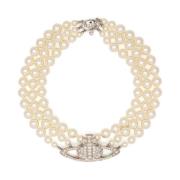 Vivienne Westwood Kristall Lagers Orb Armband Beige, Unisex