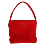 Prada Vintage Pre-owned Canvas prada-vskor Red, Dam