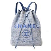 Chanel Vintage Pre-owned Canvas ryggsckar Blue, Dam