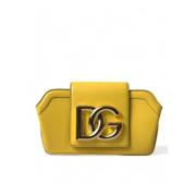 Dolce & Gabbana Gul Läderglasögonfodral med Magnet Yellow, Dam