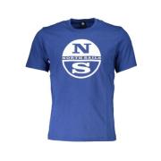 North Sails Blå Bomull Logo Print T-shirt Blue, Herr