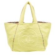 Chanel Vintage Pre-owned Tyg totevskor Yellow, Dam