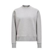 Moncler Broderad Sweatshirt med Eleganta Axel Detaljer Gray, Dam