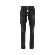 Philipp Plein Klassiska Denim Jeans för Vardagsbruk Black, Herr